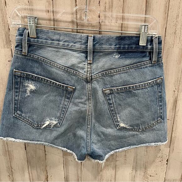 Frame Denim Le Original Short Rigid Re-Release Distressed Button Fly Size 25 - Picture 3 of 10